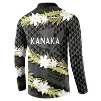 Born And Raised Aloha Hawaii Button Sweatshirt Kanaka Kakau Hawaiian Tiare Pakalana Lei - Polynesian Pride