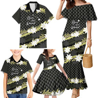 Born And Raised Aloha Hawaii Family Matching Mermaid Dress and Hawaiian Shirt Kanaka Kakau Hawaiian Tiare Pakalana Lei LT14 - Polynesian Pride