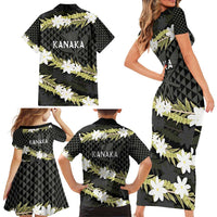 Born And Raised Aloha Hawaii Family Matching Short Sleeve Bodycon Dress and Hawaiian Shirt Kanaka Kakau Hawaiian Tiare Pakalana Lei - Polynesian Pride
