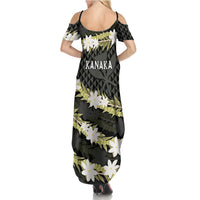 Born And Raised Aloha Hawaii Family Matching Summer Maxi Dress and Hawaiian Shirt Kanaka Kakau Hawaiian Tiare Pakalana Lei LT14 - Polynesian Pride