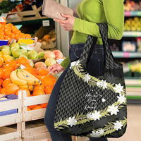 Born And Raised Aloha Hawaii Grocery Bag Kanaka Kakau Hawaiian Tiare Pakalana Lei - Polynesian Pride