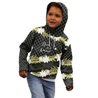 Born And Raised Aloha Hawaii Kid Hoodie Kanaka Kakau Hawaiian Tiare Pakalana Lei LT14 - Polynesian Pride
