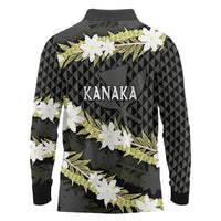Born And Raised Aloha Hawaii Long Sleeve Polo Shirt Kanaka Kakau Hawaiian Tiare Pakalana Lei - Polynesian Pride