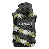 Born And Raised Aloha Hawaii Sleeveless Zip Hoodie Kanaka Kakau Hawaiian Tiare Pakalana Lei LT14 - Polynesian Pride