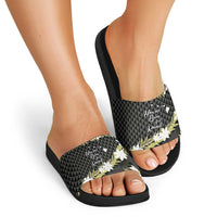 Born And Raised Aloha Hawaii Slide Sandals Kanaka Kakau Hawaiian Tiare Pakalana Lei - Polynesian Pride