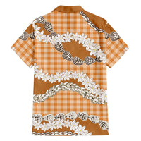 Orange Hawaii Tiare and Shell Lei Family Matching Off Shoulder Maxi Dress and Hawaiian Shirt Hawaiian Palaka Luxury Vibes LT14 - Polynesian Pride