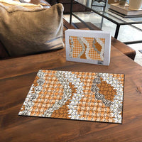 Orange Hawaii Tiare and Shell Lei Puzzle Hawaiian Palaka Luxury Vibes - Polynesian Pride