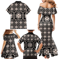 Aloha Hawaii Shell Quilt Family Matching Mermaid Dress and Hawaiian Shirt Seamless Style - Polynesian Pride