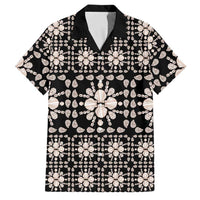 Aloha Hawaii Shell Quilt Family Matching Off The Shoulder Long Sleeve Dress and Hawaiian Shirt Seamless Style LT14 Dad's Shirt - Short Sleeve Black - Polynesian Pride