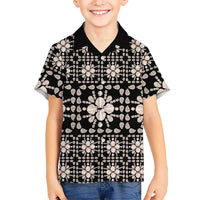 Aloha Hawaii Shell Quilt Family Matching Summer Maxi Dress and Hawaiian Shirt Seamless Style - Polynesian Pride