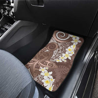 Mocha Mousse Polynesian Tribal Frangipani Tropical Vibe Car Mats