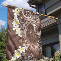 Mocha Mousse Polynesian Tribal Frangipani Tropical Vibe Garden Flag