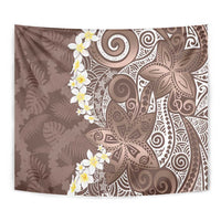 Mocha Mousse Polynesian Tribal Frangipani Tropical Vibe Tapestry