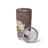 Mocha Mousse Polynesian Tribal Frangipani Tropical Vibe Tumbler Cup