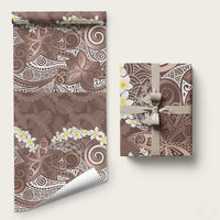 Mocha Mousse Polynesian Tribal Frangipani Tropical Vibe Wrapping Paper - Polynesian Pride