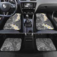 Gray Polynesian Tribal Frangipani Tropical Vibe Car Mats