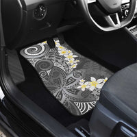 Gray Polynesian Tribal Frangipani Tropical Vibe Car Mats