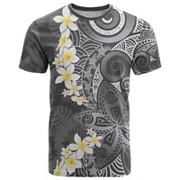 Gray Polynesian Tribal Frangipani Tropical Vibe T Shirt