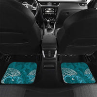 Cyan Polynesian Tribal Frangipani Tropical Vibe Car Mats