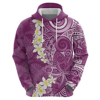 Pink Polynesian Tribal Frangipani Tropical Vibe Hoodie