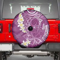 Pink Polynesian Tribal Frangipani Tropical Vibe Spare Tire Cover
