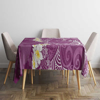 Pink Polynesian Tribal Frangipani Tropical Vibe Tablecloth