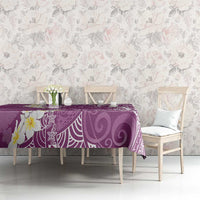 Pink Polynesian Tribal Frangipani Tropical Vibe Tablecloth