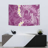 Pink Polynesian Tribal Frangipani Tropical Vibe Tapestry