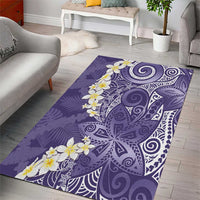 Violet Polynesian Tribal Frangipani Tropical Vibe Area Rug