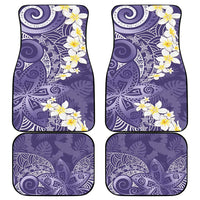 Violet Polynesian Tribal Frangipani Tropical Vibe Car Mats