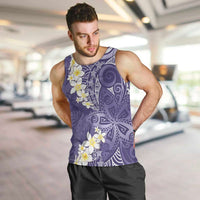 Violet Polynesian Tribal Frangipani Tropical Vibe Men Tank Top