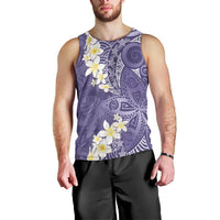 Violet Polynesian Tribal Frangipani Tropical Vibe Men Tank Top