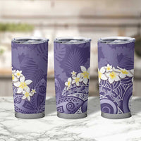 Violet Polynesian Tribal Frangipani Tropical Vibe Tumbler Cup