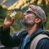 Gold Polynesian Tribal Frangipani Tropical Vibe 4 in 1 Can Cooler Tumbler