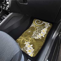 Gold Polynesian Tribal Frangipani Tropical Vibe Car Mats