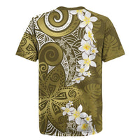 Gold Polynesian Tribal Frangipani Tropical Vibe Rugby Jersey