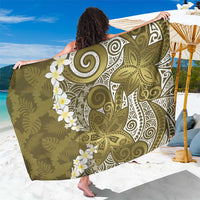 Gold Polynesian Tribal Frangipani Tropical Vibe Sarong