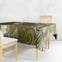 Gold Polynesian Tribal Frangipani Tropical Vibe Tablecloth