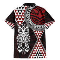 Red Aotearoa Niho Taniwha Family Matching Mermaid Dress and Hawaiian Shirt Maori Mythology Tooth - Taniko Motifs