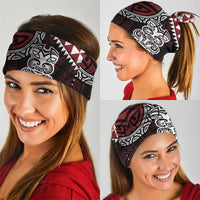 Red Aotearoa Niho Taniwha Neck Gaiter Maori Mythology Tooth - Taniko Motifs - Polynesian Pride