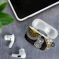 Yellow Aotearoa Niho Taniwha AirPods Case Maori Mythology Tooth - Taniko Motifs - Polynesian Pride