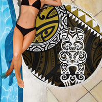 Yellow Aotearoa Niho Taniwha Beach Blanket Maori Mythology Tooth - Taniko Motifs