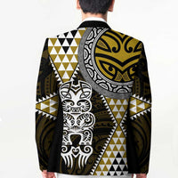 Yellow Aotearoa Niho Taniwha Blazer Maori Mythology Tooth - Taniko Motifs - Polynesian Pride