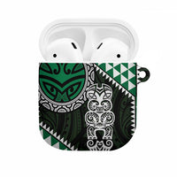 Green Aotearoa Niho Taniwha AirPods Case Maori Mythology Tooth - Taniko Motifs - Polynesian Pride