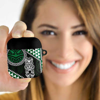 Green Aotearoa Niho Taniwha AirPods Case Maori Mythology Tooth - Taniko Motifs - Polynesian Pride