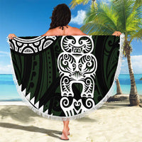 Green Aotearoa Niho Taniwha Beach Blanket Maori Mythology Tooth - Taniko Motifs