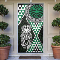 Green Aotearoa Niho Taniwha Door Cover Maori Mythology Tooth - Taniko Motifs - Polynesian Pride