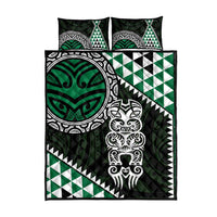 Green Aotearoa Niho Taniwha Quilt Bed Set Maori Mythology Tooth - Taniko Motifs LT14 - Polynesian Pride