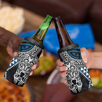 Blue Aotearoa Niho Taniwha 4 in 1 Can Cooler Tumbler Maori Mythology Tooth - Taniko Motifs