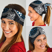 Blue Aotearoa Niho Taniwha Neck Gaiter Maori Mythology Tooth - Taniko Motifs - Polynesian Pride